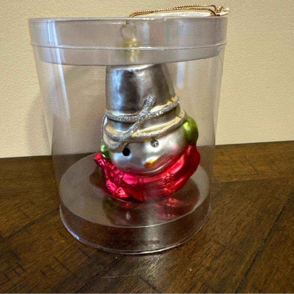 Hallmark Mitford Snowman Blown Glass Ornament Figural Jan Karon Vintage‎